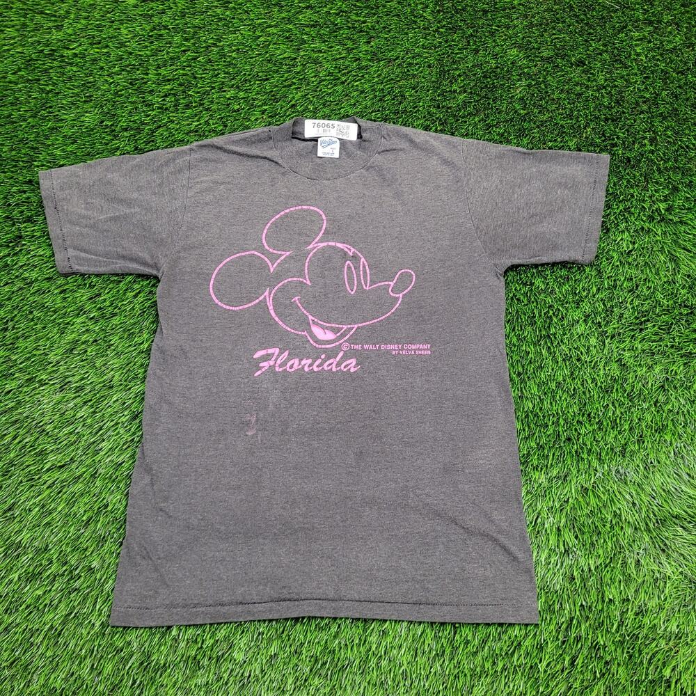 Vintage 80s Disney Mickey Shirt Women XS/S 17x25 Florida USA